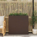 plantekasse med 4 krukker polyrattan brun