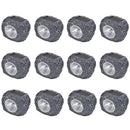 soldrevne LED-spotlights 12 stk. stendesign sort