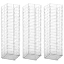 gabionsæt 3 stk. galvaniseret ståltråd 25 x 25 x 100 cm