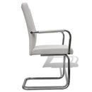 spisebordsstole med cantilever 4 stk. stof hvid