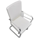 spisebordsstole med cantilever 6 stk. stof hvid