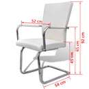 spisebordsstole med cantilever 6 stk. stof hvid