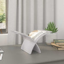 stående magasinholder træ hvid