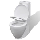 Hvidt keramisk toilet & bidet sæt