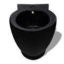 toilet- og bidetsæt sort keramik