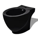 toilet- og bidetsæt sort keramik