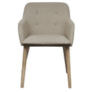 spisebordsstole 4 stk. beige stof massivt egetræ