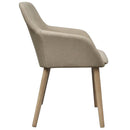 spisebordsstole 4 stk. beige stof massivt egetræ