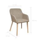 spisebordsstole 4 stk. beige stof massivt egetræ
