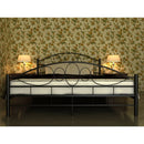 seng med madras sort metal 180 x 200 cm