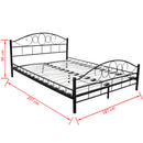 seng med madras sort metal 180 x 200 cm