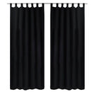 Gardiner i mikro-satin med løkker 2 stk. 140 x 175 cm sort