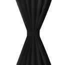 Gardiner i mikro-satin med løkker 2 stk. 140 x 175 cm sort
