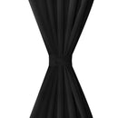 Gardiner i mikro-satin med løkker 2 stk. 140 x 245 cm sort
