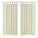 Gardiner i mikro-satin med løkker 2 stk. 140 x 245 cm cremefarvet