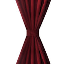 Gardiner i mikro-satin med løkker 2 stk. 140 x 175 cm bordeaux-rød