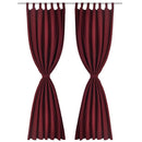 Gardiner i mikro-satin med løkker 2 stk. 140 x 245 cm Bordeaux-rød