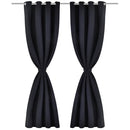 2 stk Sort Blackout Gardiner med Metal Ringe 135 x 245 cm