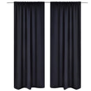 2 stk Sort Blackout Gardiner 135 x 245 cm