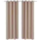 mørklægningsgardiner med metalringe 2 stk. creme 135 x 245 cm