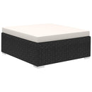 haveloungesæt 8 dele med hynder polyrattan sort