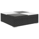 havemøbelsæt 15 dele polyrattan sort