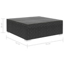 havemøbelsæt 24 dele polyrattan sort