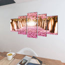 Lærredsprint sæt, kirsebærblomst, 200 x 100 cm
