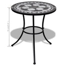 bistrobord 60 cm mosaik sort og hvid