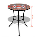 bistrobord 60 cm mosaik terracotta og hvid