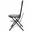 foldbare bistrostole 2 stk. keramik teracotta og hvid