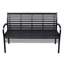 havebænk 125 cm stål og WPC sort