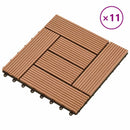 Terrasse Flise 11 pcs Brun 30 x 30 cm WPC