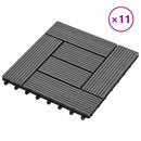 Terrasse Flise 11 pcs Grå 30 x 30 cm WPC