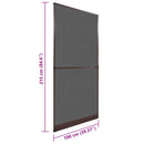 Svingbart insektnet Brun og sort 100 x 215 cm