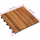 Terrasse Flise 10 pcs Brun 30 x 30 cm Akacietræ