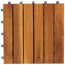 Terrasse Flise 10 pcs Brun 30 x 30 cm Akacietræ