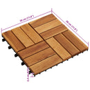 Terrasse Flise 10 pcs Brun 30 x 30 cm Akacietræ