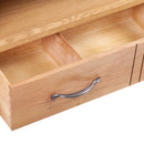 tv-skab med skuffe 88x42x46 cm massivt egetræ