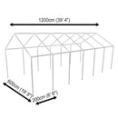 festtelt 12 x 6 m hvidt