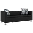 sofa 3-pers. kunstlæder sort