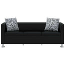 sofa 3-pers. kunstlæder sort