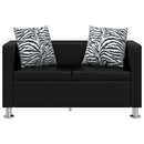 sofa 2-pers. kunstlæder sort