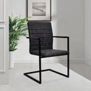 spisebordsstole 2 stk. cantilever-design kunstlæder sort