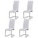 spisebordsstole med cantilever 4 stk. stof hvid