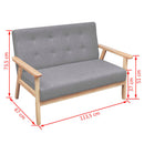 2-personers sofa stof lysegrå