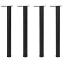 4 bordben, justerbar højde, sorte, 710 mm