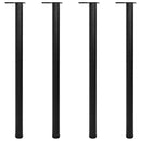 4 bordben, justerbar højde, sorte, 1100 mm