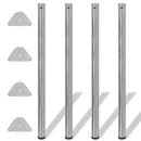 242147 4 Height Adjustable Table Legs Brushed Nickel 1100 mm