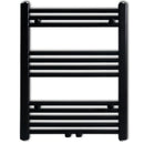 håndklæderadiator 600x764 mm centralvarme lige sort